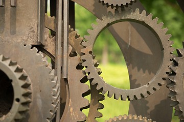 Image showing Old gears and cogs