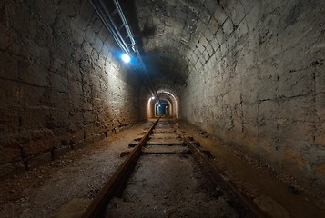 Image showing Underground mine passage angle shot