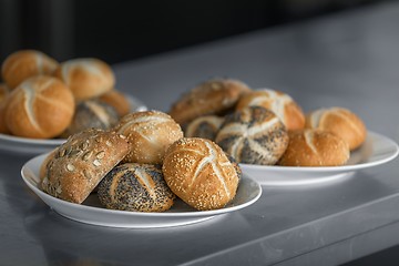 Image showing Freshly baked buns in the kitchen