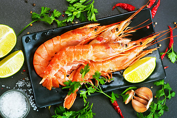 Image showing boiled shrimps