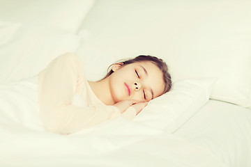 Image showing girl sleeping in bed at home