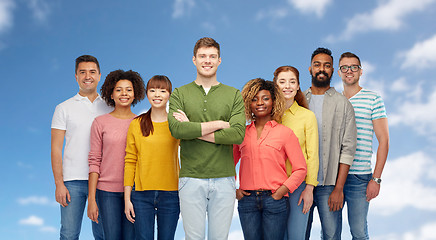 Image showing international group of happy smiling people