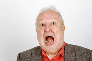 Image showing Elderly person crying aggressive