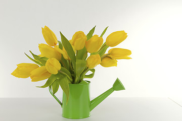 Image showing Beautiful yellow tulips