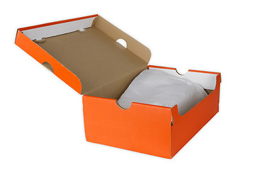 Image showing Orange shoe box