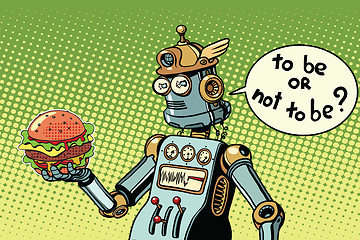 Image showing Robot hamburger fast food