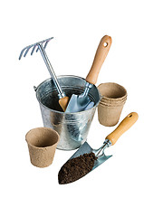 Image showing Garden tools for planting, isolated on white
