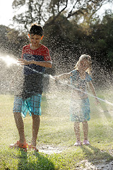 Image showing Play with water jets