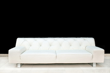 Image showing White leather sofa