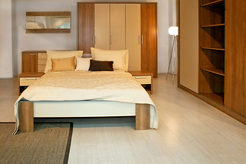 Image showing Wooden bedroom