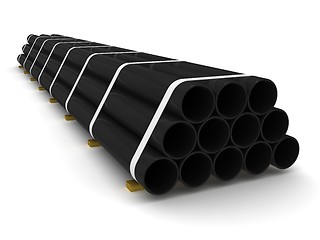 Image showing HDPE pipes stack