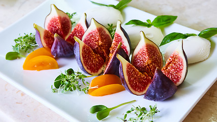 Image showing Filled figs with feta cheese