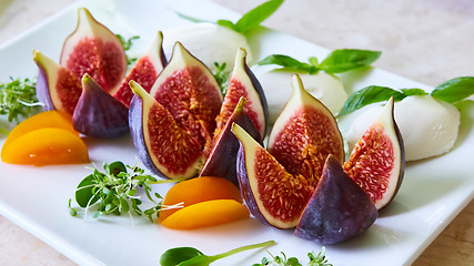 Image showing Filled figs with feta cheese