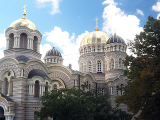 Image showing Riga Latvia Navity of Christ Orthodox Cathedral     