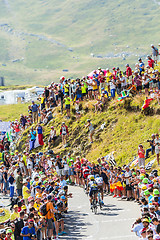 Image showing Group of Cyclists on Col du Glandon - Tour de France 2015