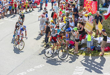 Image showing Group of Cyclists on Col du Glandon - Tour de France 2015