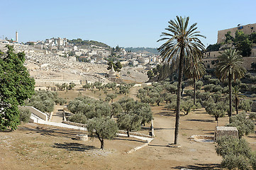 Image showing Kidron Valley and Mount of Olives