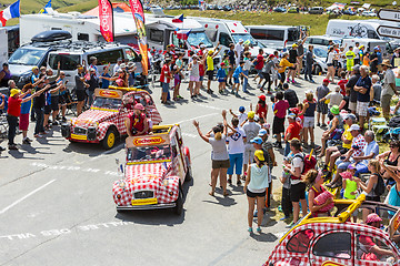 Image showing Cochonou Vehicle in Alps - Tour de France 2015