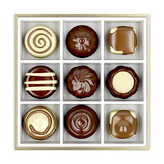 Image showing Box with chocolate candies