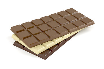 Image showing Chocolate bars on white 