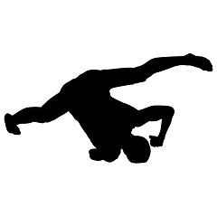 Image showing Black Silhouettes breakdancer on a white background