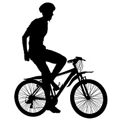 Image showing Silhouette of a cyclist male. illustration