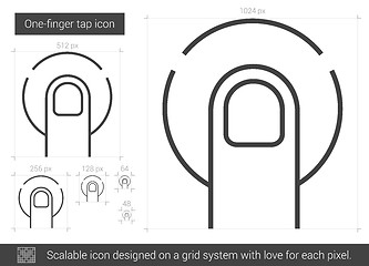 Image showing One-finger tap line icon.