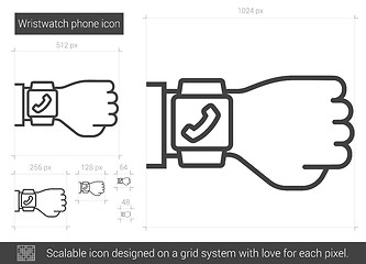 Image showing Wristwatch phone line icon.