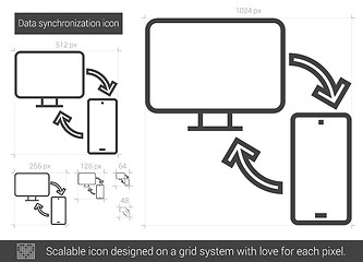 Image showing Data synchronization line icon.