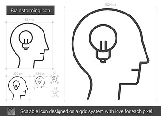Image showing Brainstorming line icon.