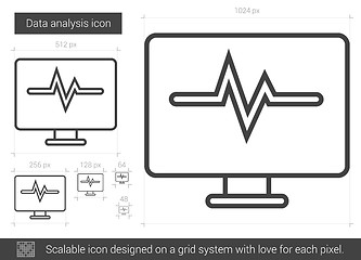 Image showing Data analysis line icon.