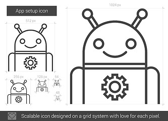 Image showing App setup line icon.