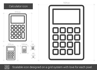 Image showing Calculator line icon.