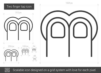 Image showing Two-finger tap line icon.