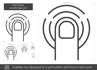 Image showing One-finger double tap line icon.