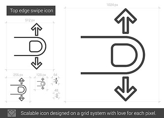 Image showing Top edge swipe line icon.