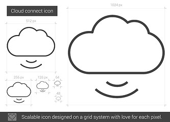 Image showing Cloud connect line icon.