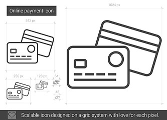 Image showing Online payment line icon.