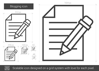 Image showing Blogging line icon.