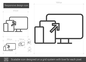 Image showing Responsive design line icon.