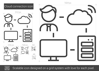 Image showing Cloud connection line icon.