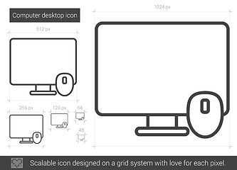 Image showing Computer desktop line icon.