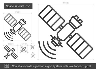 Image showing Space satellite line icon.