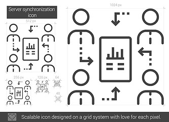 Image showing Server synchronization line icon.