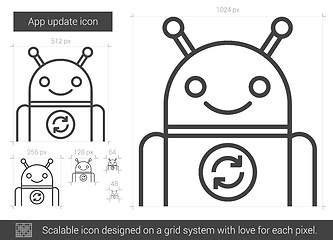 Image showing App update line icon.