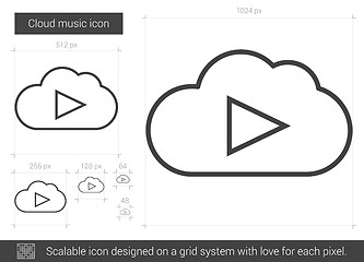 Image showing Cloud music line icon.