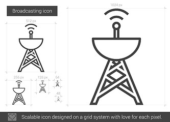 Image showing Broadcasting line icon.