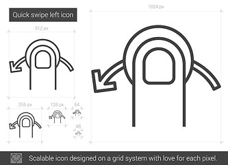 Image showing Quick swipe left line icon.