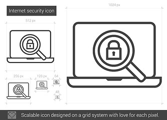 Image showing Internet security line icon.