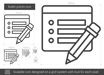 Image showing Bullet points line icon.